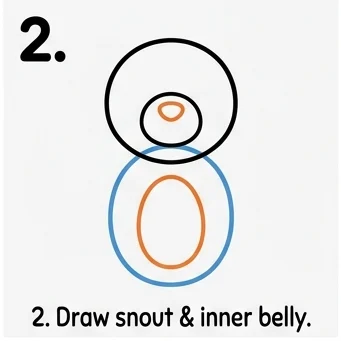 How to Draw a Bear: Easy Step-by-Step Drawing Tutorial for Kids 3 How to Draw a Bear Step 2