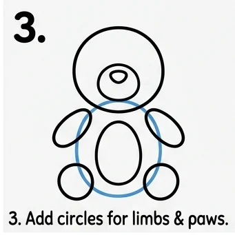 How to Draw a Bear: Easy Step-by-Step Drawing Tutorial for Kids 4 How to Draw a Bear Step 3
