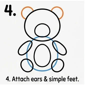 How to Draw a Bear: Easy Step-by-Step Drawing Tutorial for Kids 5 How to Draw a Bear Step 4