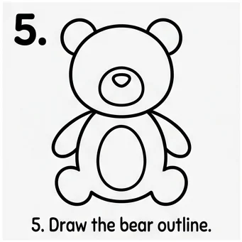 How to Draw a Bear: Easy Step-by-Step Drawing Tutorial for Kids 6 How to Draw a Bear Step 5
