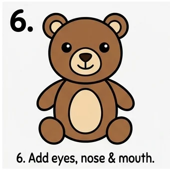 How to Draw a Bear: Easy Step-by-Step Drawing Tutorial for Kids 7 How to Draw a Bear Step 6