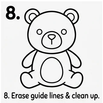 How to Draw a Bear: Easy Step-by-Step Drawing Tutorial for Kids 9 How to Draw a Bear Step 8