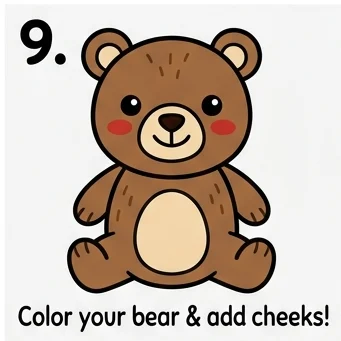 How to Draw a Bear: Easy Step-by-Step Drawing Tutorial for Kids 10 How to Draw a Bear Step 9