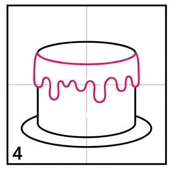 How to Draw a Cake: Easy Step-by-Step Drawing Tutorial for Kids 5 How to Draw a Cake Step 4