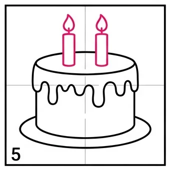 How to Draw a Cake: Easy Step-by-Step Drawing Tutorial for Kids 6 How to Draw a Cake Step 5