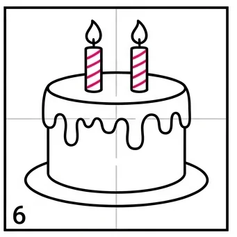 How to Draw a Cake: Easy Step-by-Step Drawing Tutorial for Kids 7 How to Draw a Cake Step 6