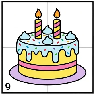How to Draw a Cake: Easy Step-by-Step Drawing Tutorial for Kids 10 How to Draw a Cake Step 9