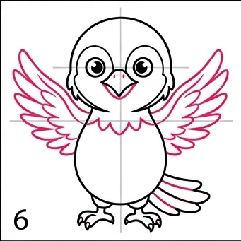 How to Draw an Eagle: Easy Eagle Drawing Tutorial for Kids 7 How to Draw an Eagle Step 6