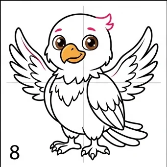 How to Draw an Eagle: Easy Eagle Drawing Tutorial for Kids 9 How to Draw an Eagle Step 8