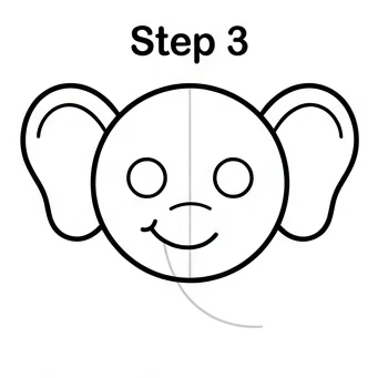 How to Draw an Elephant: Easy Step-by-Step Drawing Tutorial for Kids 4 How to Draw an Elephant Step 3