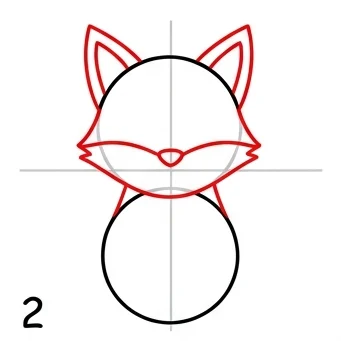 How to Draw a Fox: Easy Step-by-Step Drawing Tutorial for Kids 3 How to Draw a Fox Step 2