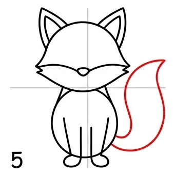 How to Draw a Fox: Easy Step-by-Step Drawing Tutorial for Kids 6 How to Draw a Fox Step 5