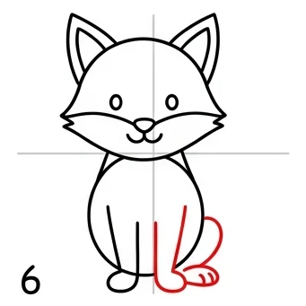How to Draw a Fox: Easy Step-by-Step Drawing Tutorial for Kids 7 How to Draw a Fox Step 6