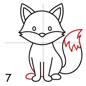 How to Draw a Fox: Easy Step-by-Step Drawing Tutorial for Kids 8 How to Draw a Fox Step 7