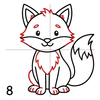 How to Draw a Fox: Easy Step-by-Step Drawing Tutorial for Kids 9 How to Draw a Fox Step 8