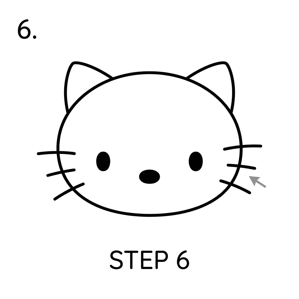 How to Draw Hello Kitty: Easy Step-by-Step Drawing Tutorial for Kids 7 How to Draw Hello Kitty Step 6