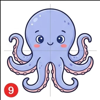How to Draw an Octopus: Easy Step-by-Step Drawing Tutorial for Kids 10 How to Draw an Octopus Step 9
