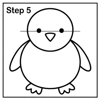 How to Draw a Penguin: Easy Step-by-Step Drawing Tutorial for Kids 6 How to Draw a Penguin Step 5