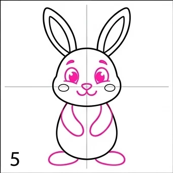 How to Draw a Rabbit: Easy Step-by-Step Drawing Tutorial for Kids 6 How to Draw a Rabbit Step 5
