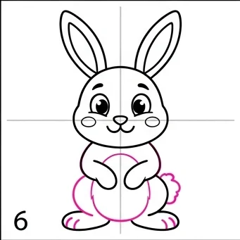 How to Draw a Rabbit: Easy Step-by-Step Drawing Tutorial for Kids 7 How to Draw a Rabbit Step 6