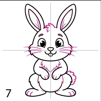How to Draw a Rabbit: Easy Step-by-Step Drawing Tutorial for Kids 8 How to Draw a Rabbit Step 7