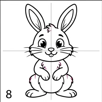 How to Draw a Rabbit: Easy Step-by-Step Drawing Tutorial for Kids 9 How to Draw a Rabbit Step 8