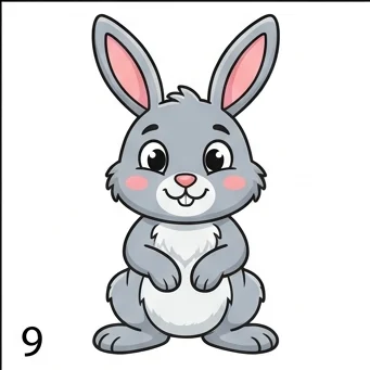 How to Draw a Rabbit: Easy Step-by-Step Drawing Tutorial for Kids 10 How to Draw a Rabbit Step 9