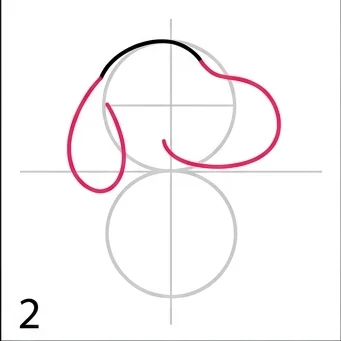 How to Draw Snoopy: Easy Step-by-Step Drawing Tutorial for Kids 3 How to Draw Snoopy Step 2