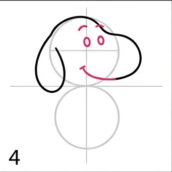 How to Draw Snoopy: Easy Step-by-Step Drawing Tutorial for Kids 5 How to Draw Snoopy Step 4