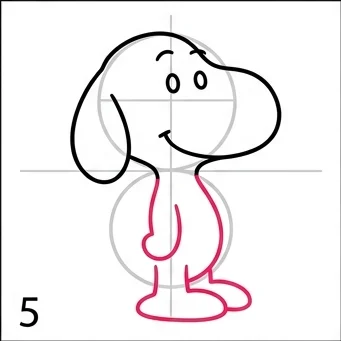 How to Draw Snoopy: Easy Step-by-Step Drawing Tutorial for Kids 6 How to Draw Snoopy Step 5