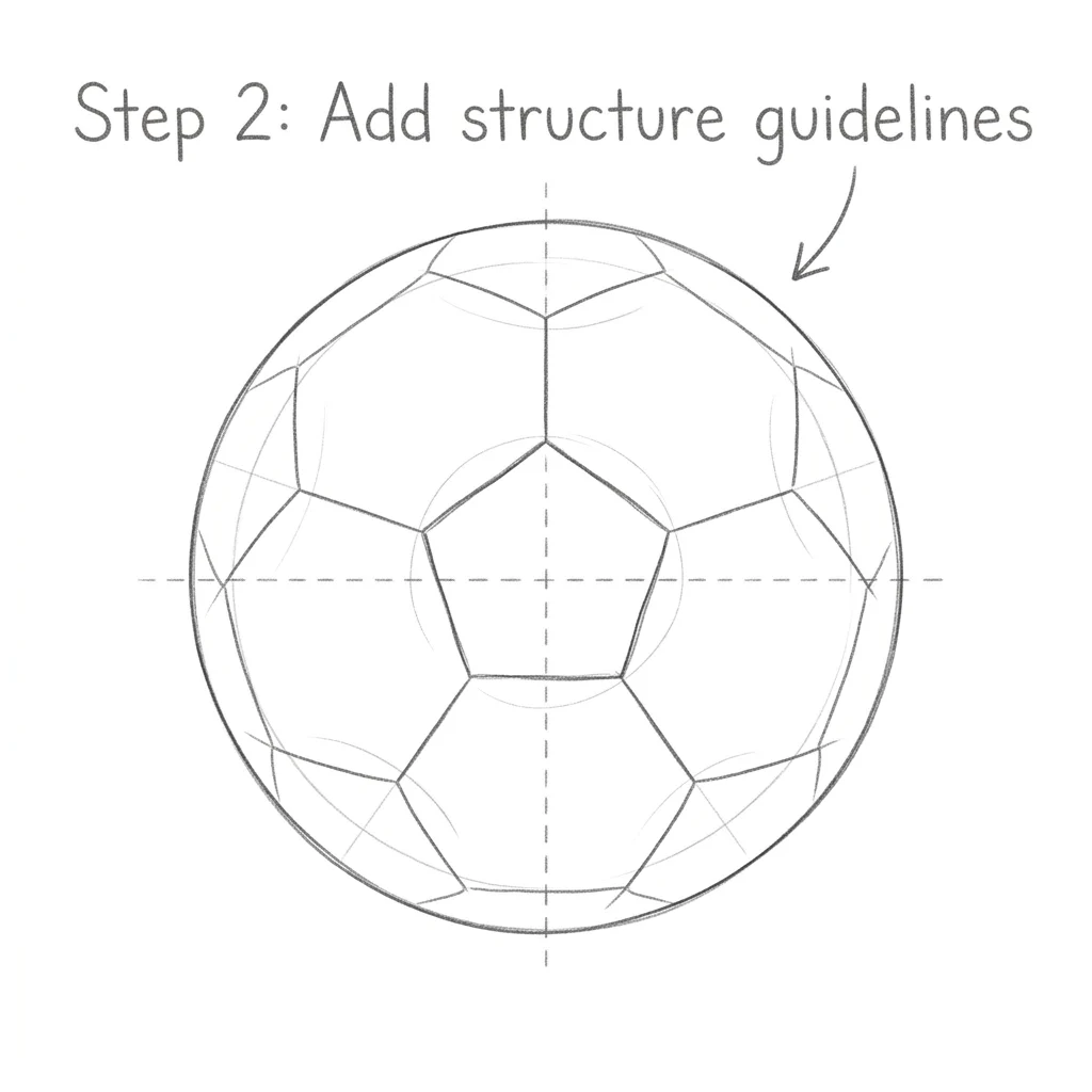 How to Draw a Soccer Ball: Easy Step-by-Step Drawing Tutorial for Kids 3 How to Draw a Soccer Ball Step 2