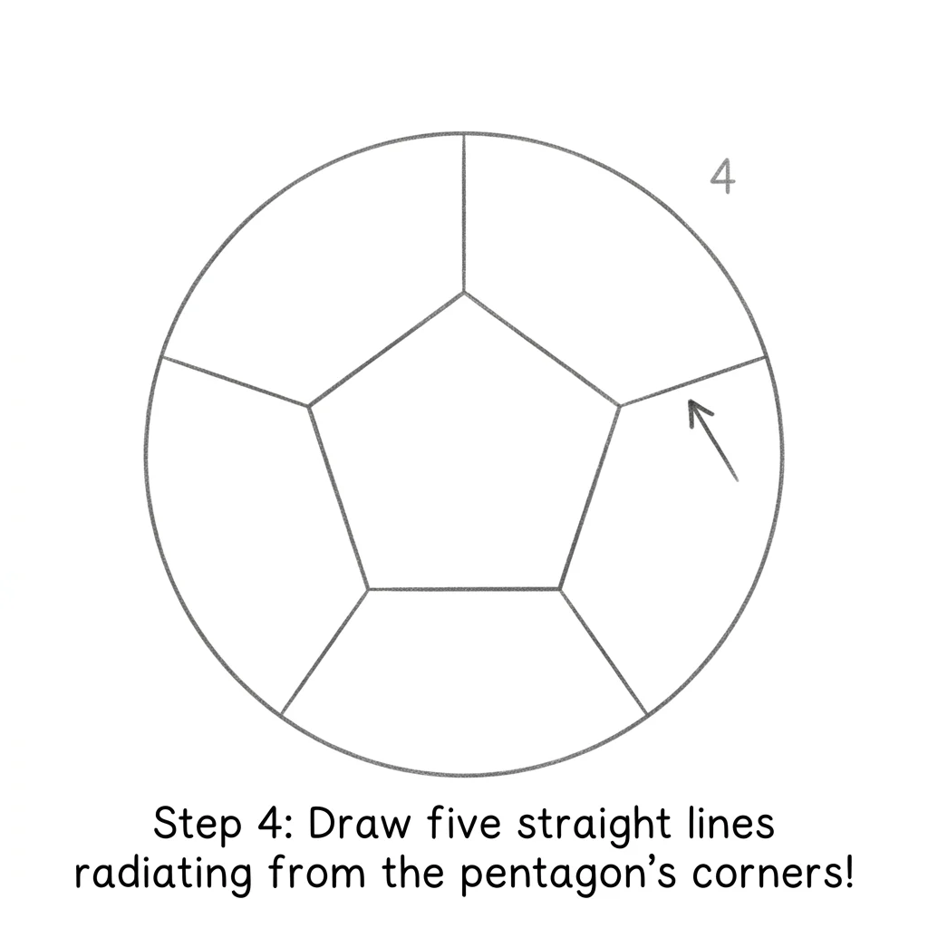 How to Draw a Soccer Ball: Easy Step-by-Step Drawing Tutorial for Kids 5 How to Draw a Soccer Ball Step 4