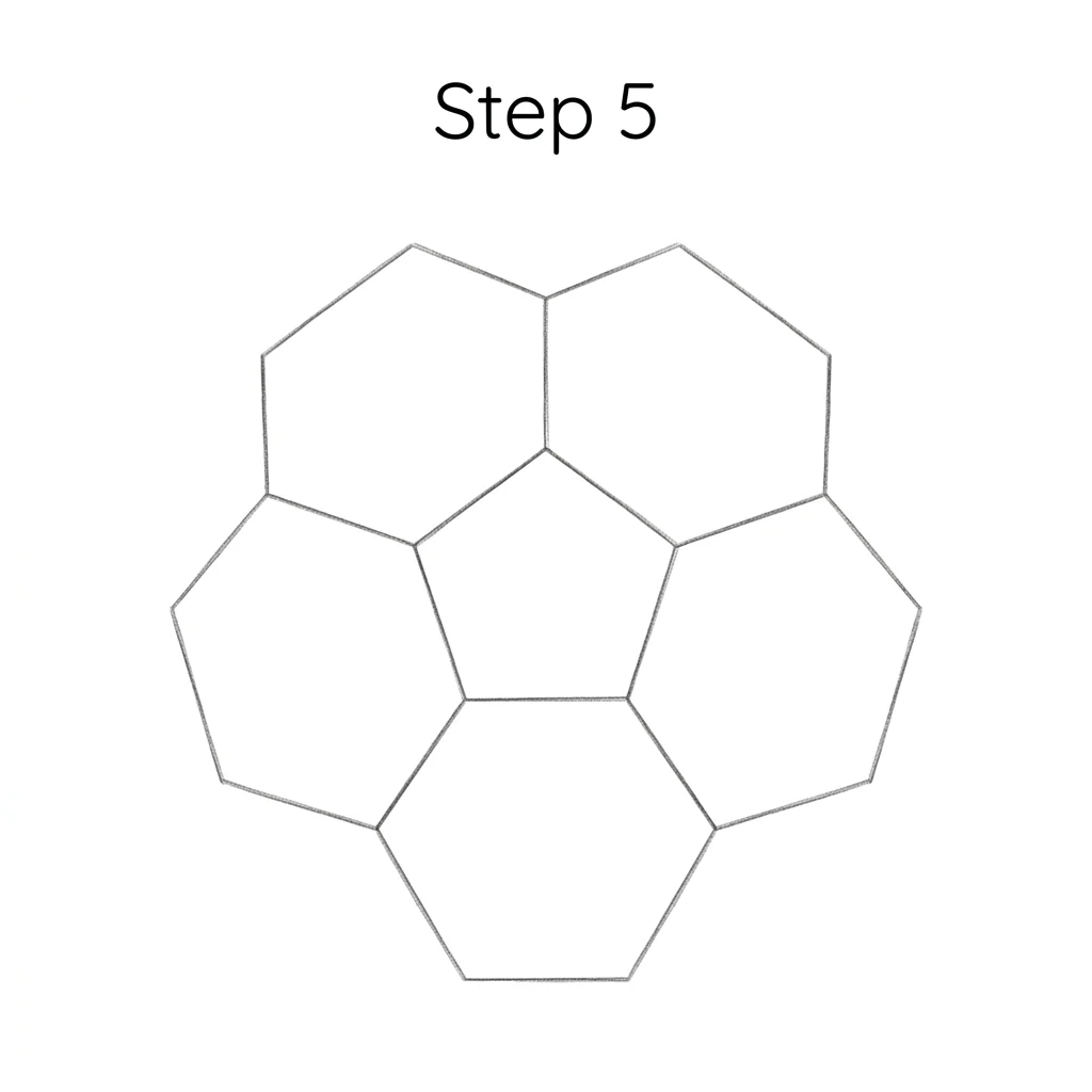How to Draw a Soccer Ball: Easy Step-by-Step Drawing Tutorial for Kids 6 How to Draw a Soccer Ball Step 5