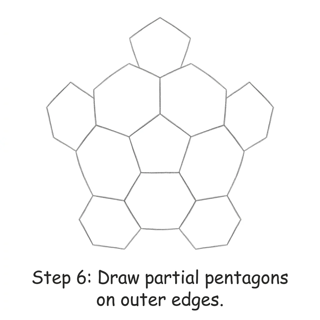 How to Draw a Soccer Ball: Easy Step-by-Step Drawing Tutorial for Kids 7 How to Draw a Soccer Ball Step 6