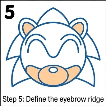 How to Draw Sonic: Easy Step-by-Step Drawing Tutorial for Kids 6 How to Draw Sonic Step 5