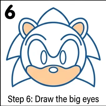 How to Draw Sonic: Easy Step-by-Step Drawing Tutorial for Kids 7 How to Draw Sonic Step 6
