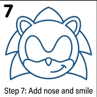 How to Draw Sonic: Easy Step-by-Step Drawing Tutorial for Kids 8 How to Draw Sonic Step 7