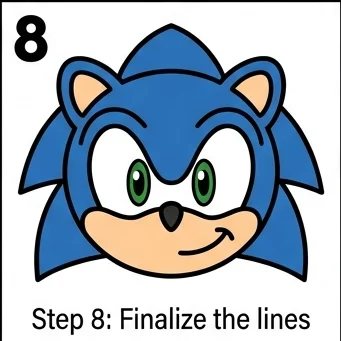 How to Draw Sonic: Easy Step-by-Step Drawing Tutorial for Kids 9 How to Draw Sonic Step 8