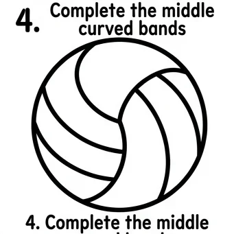 How to Draw a Volleyball: Easy Step-by-Step Drawing Tutorial for Kids 5 How to Draw a Volleyball Step 4
