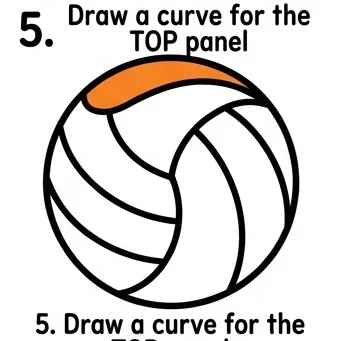How to Draw a Volleyball: Easy Step-by-Step Drawing Tutorial for Kids 6 How to Draw a Volleyball Step 5
