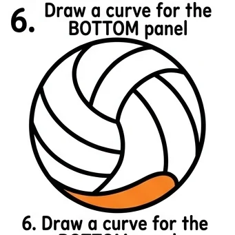 How to Draw a Volleyball: Easy Step-by-Step Drawing Tutorial for Kids 7 How to Draw a Volleyball Step 6