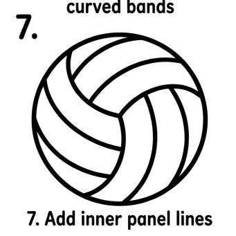 How to Draw a Volleyball: Easy Step-by-Step Drawing Tutorial for Kids 8 How to Draw a Volleyball Step 7