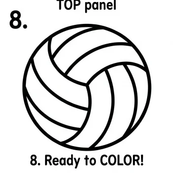 How to Draw a Volleyball: Easy Step-by-Step Drawing Tutorial for Kids 9 How to Draw a Volleyball Step 8