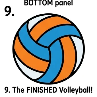 How to Draw a Volleyball: Easy Step-by-Step Drawing Tutorial for Kids 10 How to Draw a Volleyball Step 9