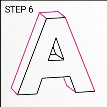 How to Draw 3D Letters: Easy Step-by-Step Drawing Tutorial for Kids 7 How to Draw 3D Letters Step 6