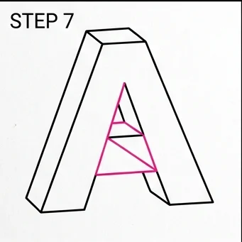 How to Draw 3D Letters: Easy Step-by-Step Drawing Tutorial for Kids 8 How to Draw 3D Letters Step 7