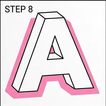 How to Draw 3D Letters: Easy Step-by-Step Drawing Tutorial for Kids 9 How to Draw 3D Letters Step 8