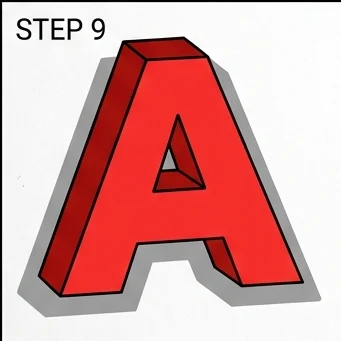How to Draw 3D Letters: Easy Step-by-Step Drawing Tutorial for Kids 10 How to Draw 3D Letters Step 9
