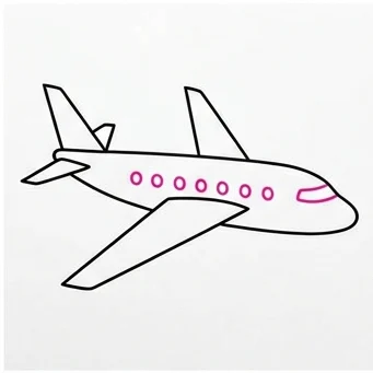 How to Draw an Aeroplane: Easy Step-by-Step Drawing Tutorial for Kids 7 How to Draw an Aeroplane Step 6