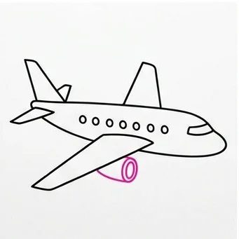 How to Draw an Aeroplane: Easy Step-by-Step Drawing Tutorial for Kids 8 How to Draw an Aeroplane Step 7